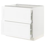 SEKTION / MAXIMERA Base cab with 2 fronts/3 drawers, white Enköping/white wood effect, 36x24x30 "