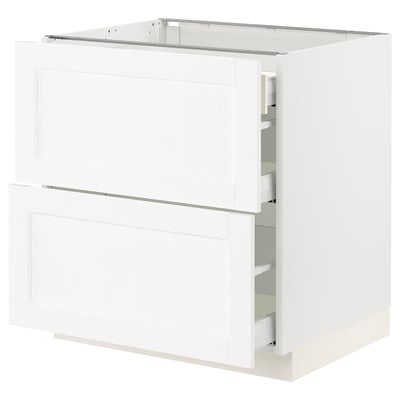 SEKTION / MAXIMERA Base cab with 2 fronts/3 drawers, white Enköping/white wood effect, 30x24x30 "