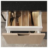 SEKTION / MAXIMERA Base cab with 2 fronts/3 drawers, white/Fröjered light bamboo, 18x24x30 "