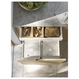 SEKTION / MAXIMERA Base cab with 2 fronts/3 drawers, white/Fröjered light bamboo, 24x24x30 "