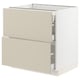 SEKTION / MAXIMERA Base cab with 2 fronts/3 drawers, white/Havstorp beige, 30x24x30 "