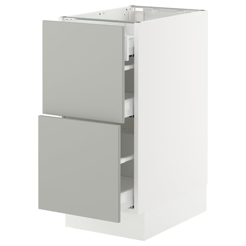 SEKTION kitchen cabinet, light grey, modern design, with soft-close drawers, rectangular shape.