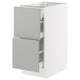 SEKTION / MAXIMERA Base cab with 2 fronts/3 drawers, white/Havstorp light gray, 15x24x30 "