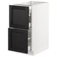 SEKTION kitchen cabinet with dark grey stained wood, white base, and two drawers.