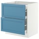 SEKTION / MAXIMERA Base cab with 2 fronts/3 drawers, white/Lerhyttan blue, 30x24x30 "