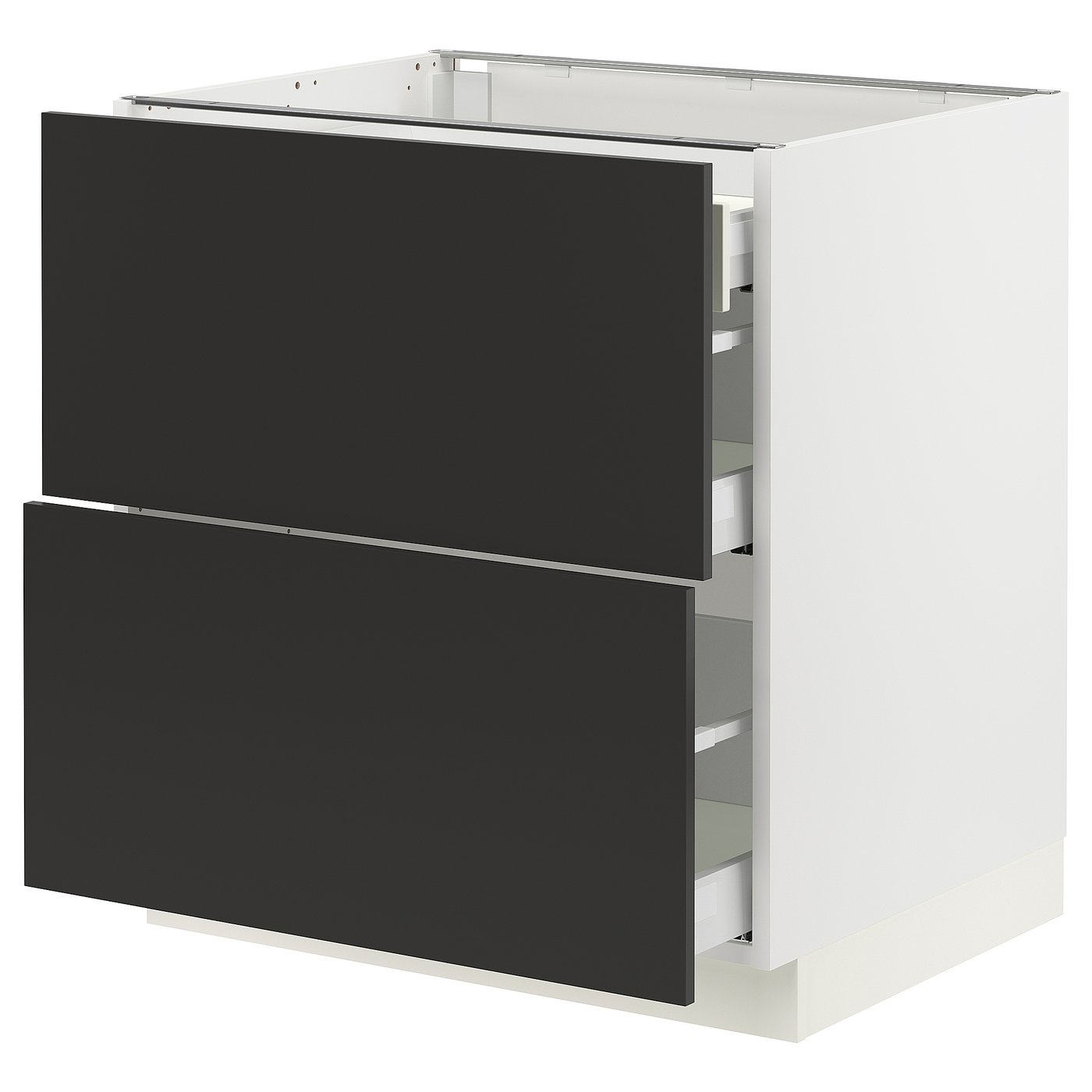SEKTION / MAXIMERA base cab with 2 fronts/3 drawers, white/Nickebo