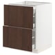 SEKTION / MAXIMERA Base cab with 2 fronts/3 drawers, white/Sinarp brown, 24x24x30 "