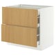 SEKTION / MAXIMERA Base cab with 2 fronts/3 drawers, white/Sinarp oak veneer, 36x24x30 "