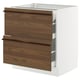 SEKTION / MAXIMERA Base cab with 2 fronts/3 drawers, white/Stensta dark brown ash veneer, 30x24x30 "
