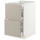SEKTION / MAXIMERA Base cab with 2 fronts/3 drawers, white/Stensund beige, 18x24x30 "