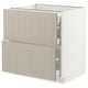 SEKTION / MAXIMERA Base cab with 2 fronts/3 drawers, white/Stensund beige, 30x24x30 "