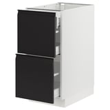 SEKTION / MAXIMERA Base cab with 2 fronts/3 drawers, white/Upplöv matte anthracite, 15x24x30 "