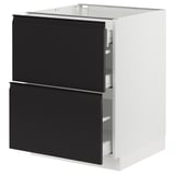 SEKTION / MAXIMERA Base cab with 2 fronts/3 drawers, white/Upplöv matte anthracite, 24x24x30 "
