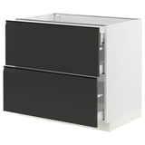 SEKTION / MAXIMERA Base cab with 2 fronts/3 drawers, white/Upplöv matte anthracite, 36x24x30 "