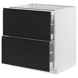 SEKTION / MAXIMERA Base cab with 2 fronts/3 drawers, white/Upplöv matte anthracite, 30x24x30 "