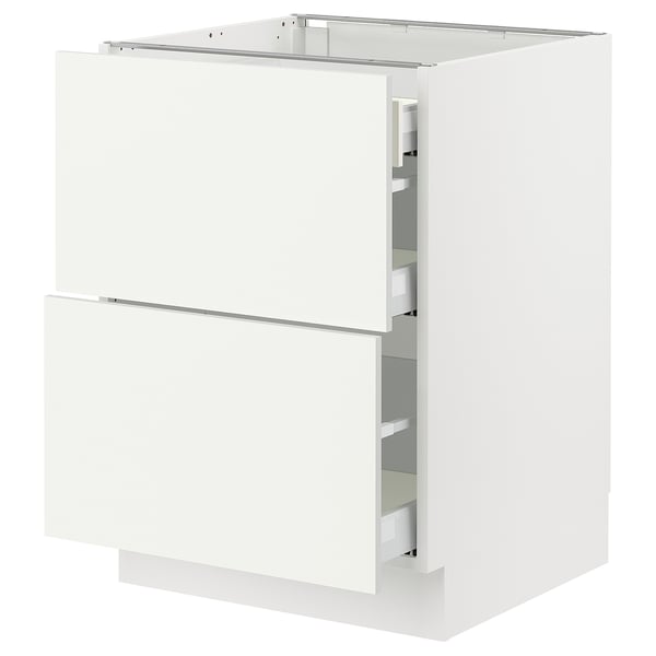 SEKTION / MAXIMERA Base cab with 2 fronts/3 drawers, white/Vallstena white, 24x24x30 "
