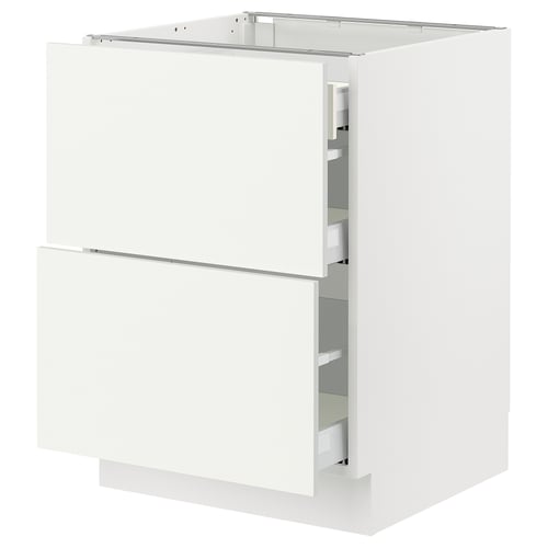 SEKTION white kitchen cabinet with drawers, modern design.