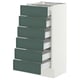 SEKTION / MAXIMERA Base cabinet 6 fronts/6 low drawers, white/Aspudden dark gray-green, 15x15x30 "