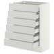 SEKTION / MAXIMERA Base cabinet 6 fronts/6 low drawers, white/Aspudden light gray, 24x15x30 "