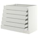 SEKTION / MAXIMERA Base cabinet 6 fronts/6 low drawers, white/Aspudden light gray, 36x24x30 "