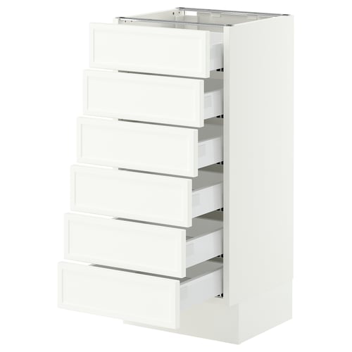 SEKTION / MAXIMERA Base cabinet 6 fronts/6 low drawers, white/Aspudden matte white, 15x15x30 "