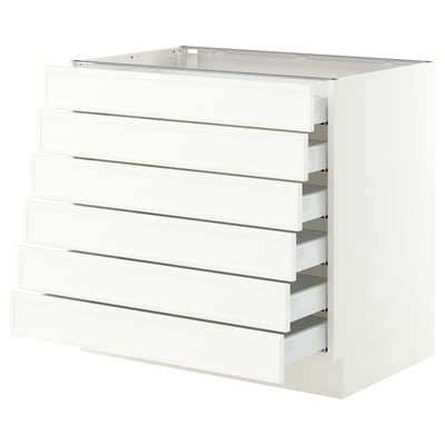 SEKTION / MAXIMERA Base cabinet 6 fronts/6 low drawers, white/Aspudden matte white, 36x24x30 "