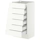 SEKTION / MAXIMERA Base cabinet 6 fronts/6 low drawers, white/Aspudden matte white, 18x15x30 "