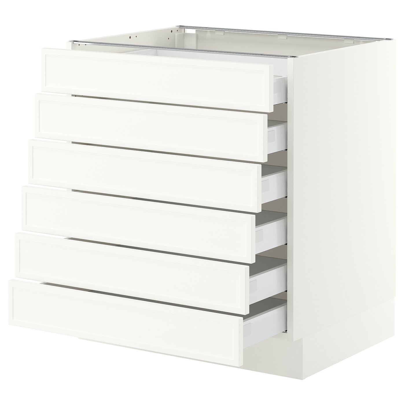 SEKTION / MAXIMERA base cabinet 6 fronts/6 low drawers, white