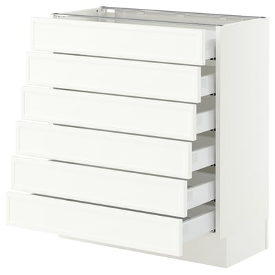 SEKTION / MAXIMERA Base cabinet 6 fronts/6 low drawers, white/Aspudden matte white, 30x15x30 "