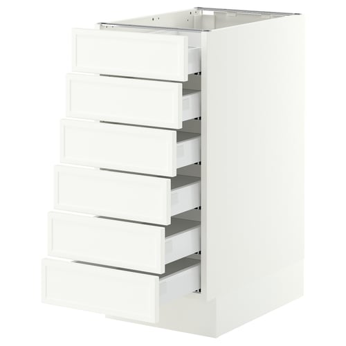 SEKTION / MAXIMERA Base cabinet 6 fronts/6 low drawers, white/Aspudden matte white, 15x24x30 "