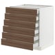 SEKTION / MAXIMERA Base cabinet 6 fronts/6 low drawers, white Enköping/brown walnut effect, 30x24x30 "