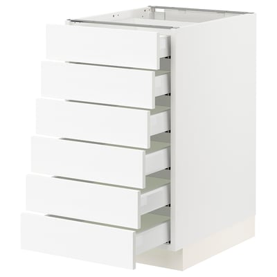 SEKTION / MAXIMERA Base cabinet 6 fronts/6 low drawers, white Enköping/white wood effect, 18x24x30 "
