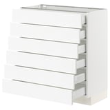 SEKTION / MAXIMERA Base cabinet 6 fronts/6 low drawers, white Enköping/white wood effect, 30x15x30 "