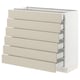 SEKTION / MAXIMERA Base cabinet 6 fronts/6 low drawers, white/Havstorp beige, 36x15x30 "