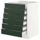 SEKTION / MAXIMERA Base cabinet 6 fronts/6 low drawers, white/Havstorp deep green, 24x24x30 "