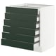 SEKTION / MAXIMERA Base cabinet 6 fronts/6 low drawers, white/Havstorp deep green, 30x24x30 "