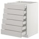 SEKTION kitchen organiser: 6-drawer white unit with light grey fronts, smooth edges, sturdy frame.