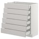 A white SEKTION kitchen storage unit with six drawers in a modern, sleek design. It a sturdy frame and smooth-running drawers.