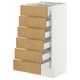 SEKTION / MAXIMERA Base cabinet 6 fronts/6 low drawers, white/Sinarp oak veneer, 15x15x30 "