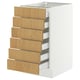 SEKTION / MAXIMERA Base cabinet 6 fronts/6 low drawers, white/Sinarp oak veneer, 18x24x30 "
