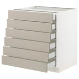 SEKTION / MAXIMERA Base cabinet/6 fronts/6 low drawers, white/Stensund beige, 30x24x30 "