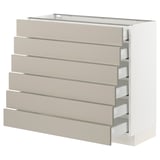 SEKTION / MAXIMERA Base cabinet/6 fronts/6 low drawers, white/Stensund beige, 36x15x30 "