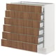 SEKTION / MAXIMERA Base cabinet 6 fronts/6 low drawers, white/Tistorp brown walnut effect, 30x15x30 "