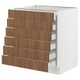 SEKTION / MAXIMERA Base cabinet 6 fronts/6 low drawers, white/Tistorp brown walnut effect, 30x24x30 "