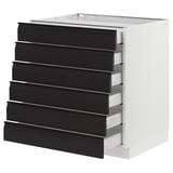 SEKTION / MAXIMERA Base cabinet 6 fronts/6 low drawers, white/Upplöv matte anthracite, 30x24x30 "