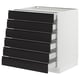 SEKTION / MAXIMERA Base cabinet 6 fronts/6 low drawers, white/Upplöv matte anthracite, 30x24x30 "