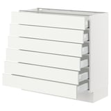 SEKTION / MAXIMERA Base cabinet 6 fronts/6 low drawers, white/Vallstena white, 36x15x30 "