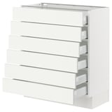 SEKTION / MAXIMERA Base cabinet 6 fronts/6 low drawers, white/Vallstena white, 30x15x30 "