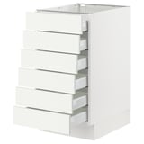 SEKTION / MAXIMERA Base cabinet 6 fronts/6 low drawers, white/Vallstena white, 18x24x30 "