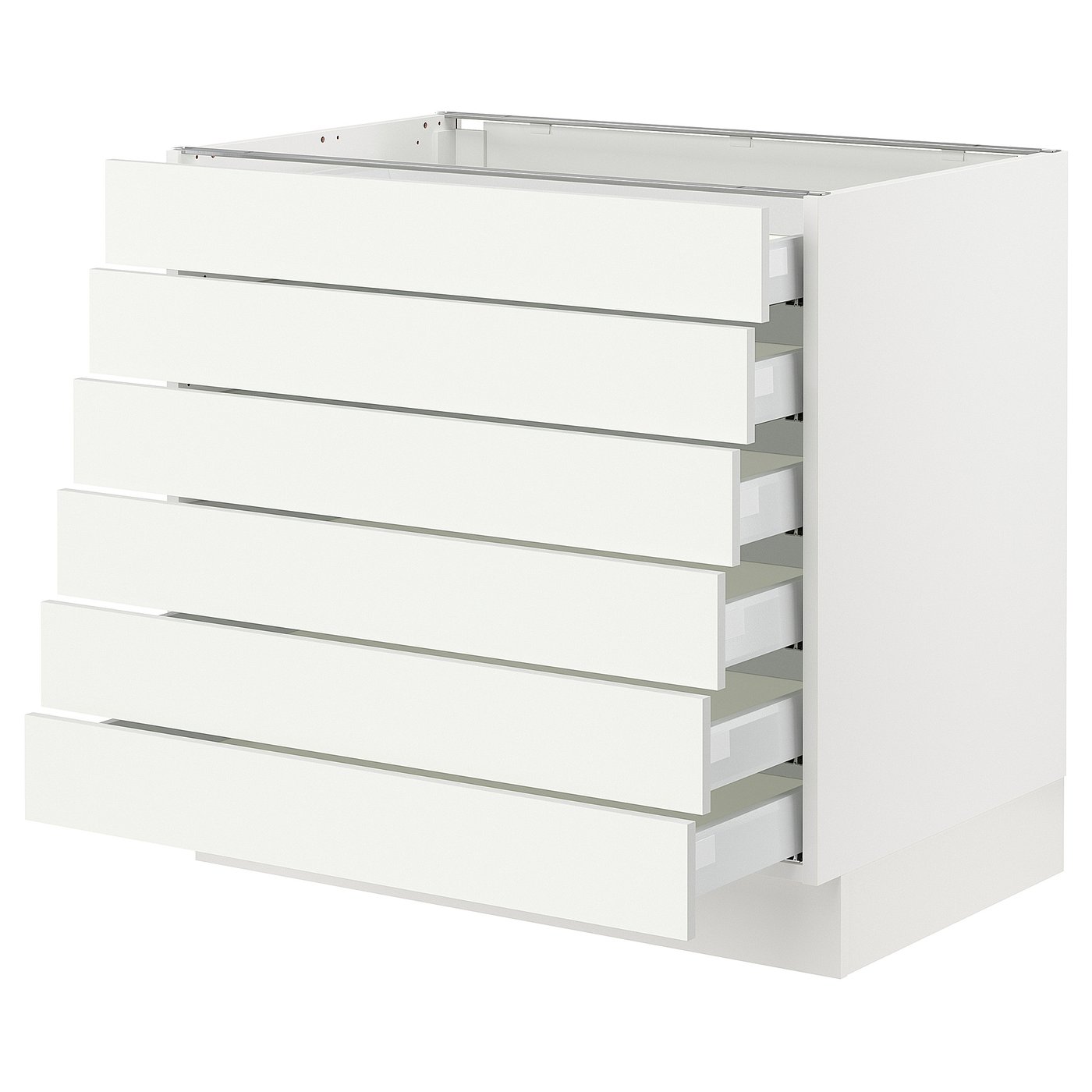 SEKTION / MAXIMERA base cabinet 6 fronts/6 low drawers, white